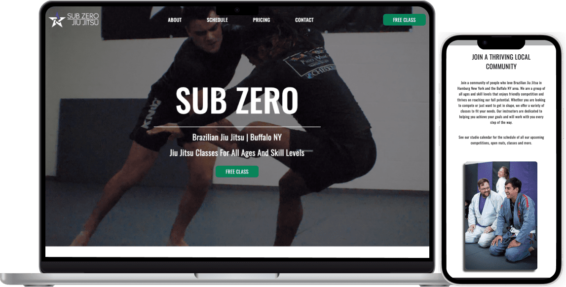 Sub Zero Martial Arts mobile website